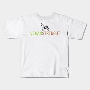 VEGAN STRENGHT - design for vegan powerlifting Kids T-Shirt